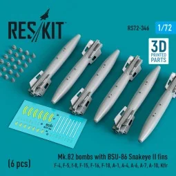 Mk.82 bombs with BSU-86 Snakeye II fins (6 pcs) (F-4, F-5, F-8, F-1...