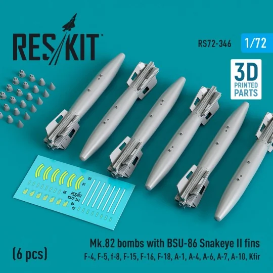 Mk.82 bombs with BSU-86 Snakeye II fins (6 pcs) (F-4, F-5, F-8, F-1...