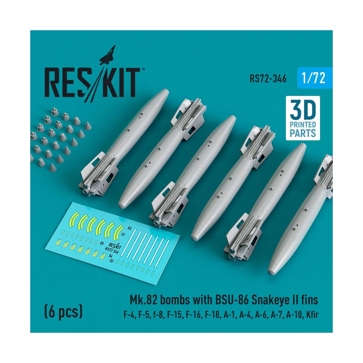 Mk.82 bombs with BSU-86 Snakeye II fins (6 pcs) (F-4, F-5, F-8, F-1...