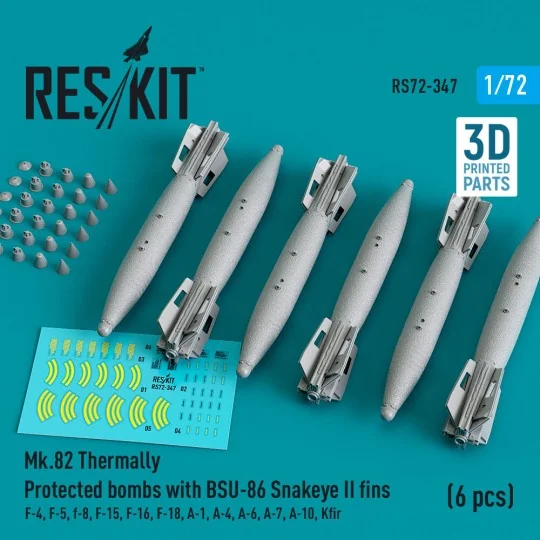 Mk.82 bombs with BSU-86 Snakeye II fins (6 pcs) (F-4, F-5, F-8, F-1...
