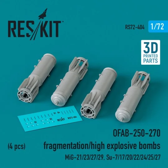 OFAB-250-270 fragmentation/high explosive bombs (4 pcs) (MiG-21/23/...