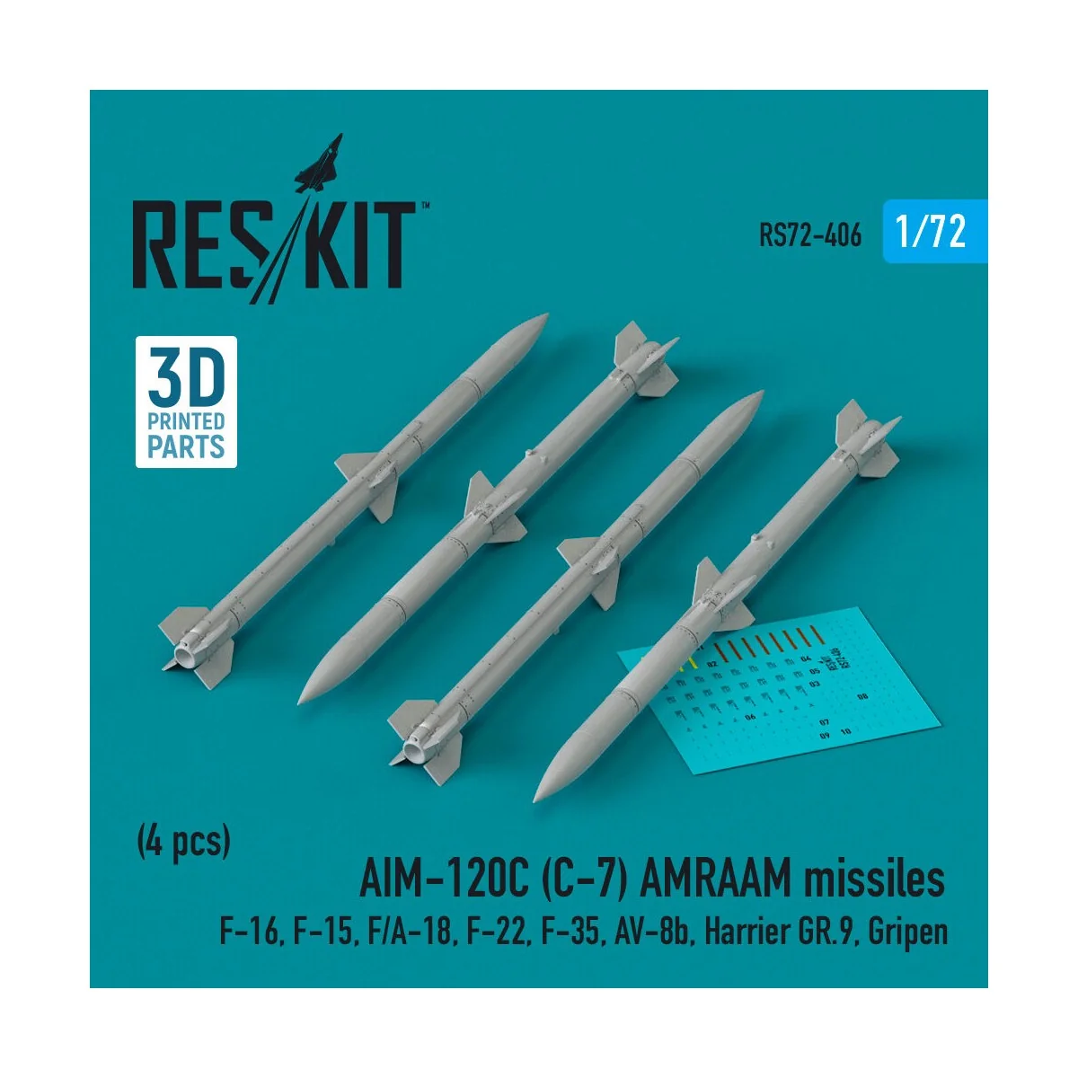 AIM-120C (C-7) AMRAAM missiles (4 pcs) (F-16, F-15, F/A-18, F-22, F...