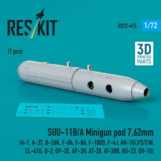SUU-11B/A Minigun pod 7, 62mm (1 pcs) (A-1, A-37, B-26K, F-84, F-86...