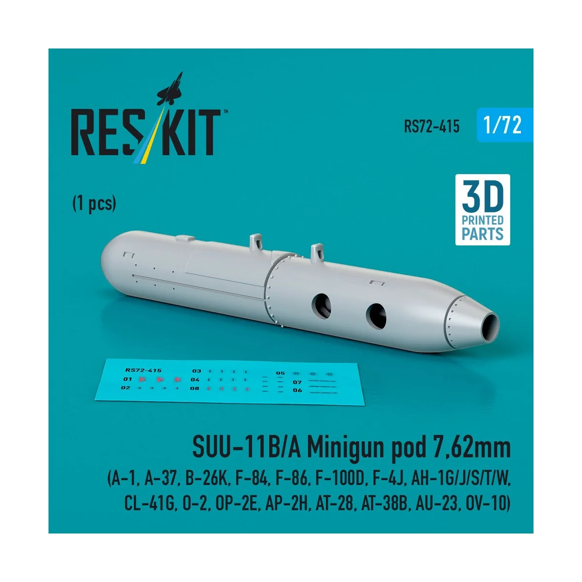 SUU-11B/A Minigun pod 7, 62mm (1 pcs) (A-1, A-37, B-26K, F-84, F-86...