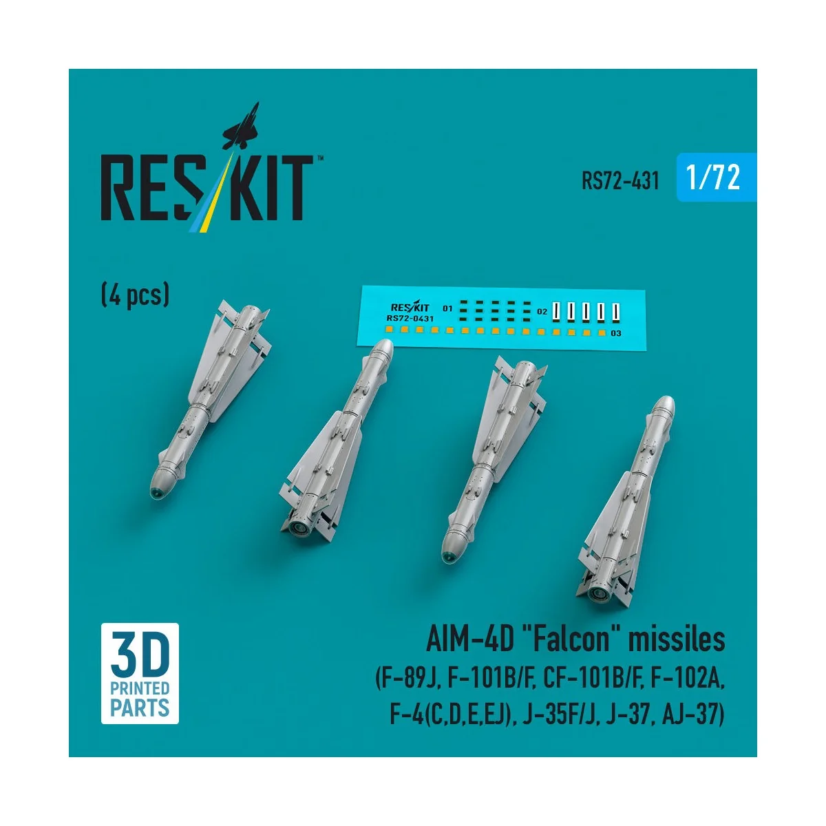 AIM-4D Falcon missiles (4 pcs) (F-89J, F-101B/F, CF-101B/F, F-102A,...