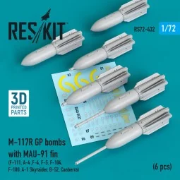 M-117R GP bombs with MAU-91 fin (6 pcs) (F-105, F-111, A-4, F-4, F-...