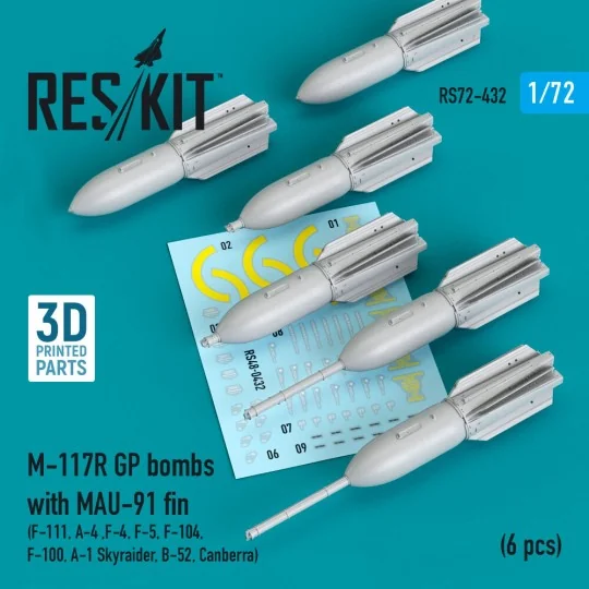 M-117R GP bombs with MAU-91 fin (6 pcs) (F-105, F-111, A-4, F-4, F-...