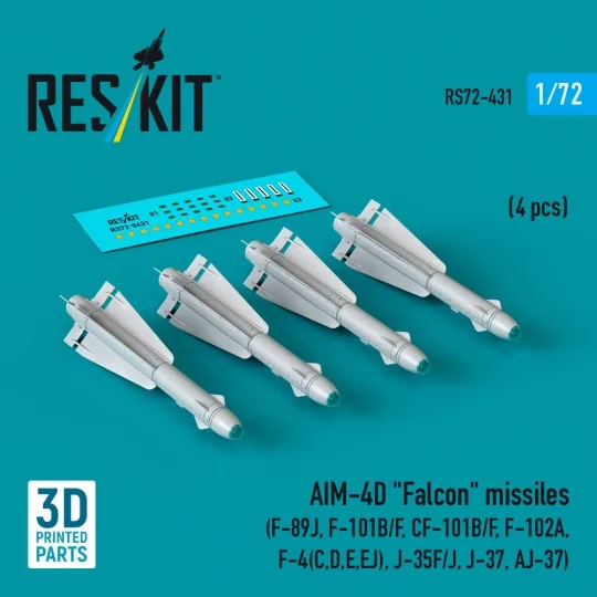 AIM-4D Falcon missiles (4 pcs) (F-89J, F-101B/F, CF-101B/F, F-102A,...