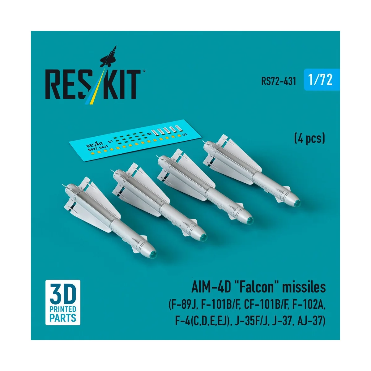 AIM-4D Falcon missiles (4 pcs) (F-89J, F-101B/F, CF-101B/F, F-102A,...