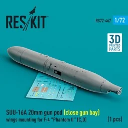 SUU-16A 20mm gun pod (close gun bay) wings mounting for F-4 Phantom...