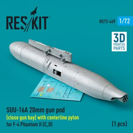 SUU-16A 20mm gun pod (close gun bay) with centerline pylon for F-4 ...