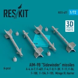 AIM-9B Sidewinder missiles (4 pcs) (A-4, A-7, F-4D1, F-4, F-8, F-3H...