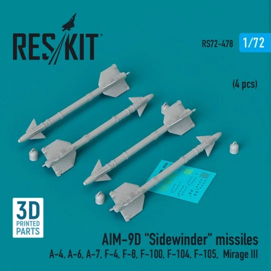 AIM-9D Sidewinder missiles (4 pcs) (A-4, A-6, A-7, F-4, F-8, F-100,...