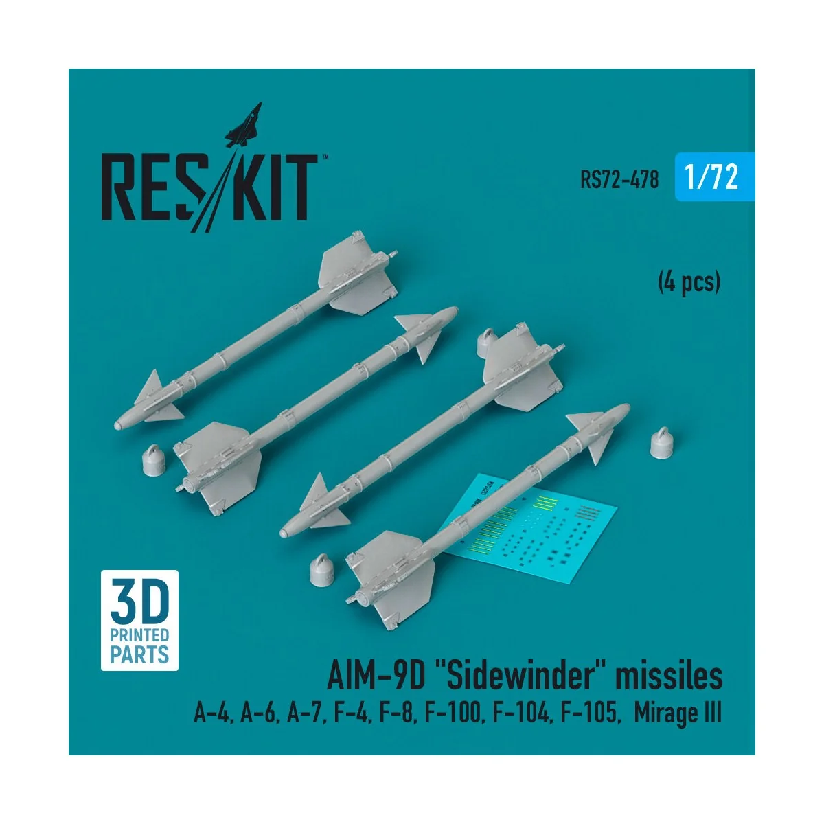 AIM-9D Sidewinder missiles (4 pcs) (A-4, A-6, A-7, F-4, F-8, F-100,...