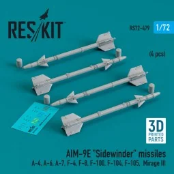 AIM-9E Sidewinder missiles (4 pcs) (A-4, A-6, A-7, F-4, F-8, F-100,...