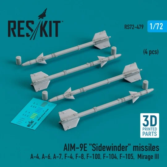 AIM-9E Sidewinder missiles (4 pcs) (A-4, A-6, A-7, F-4, F-8, F-100,...