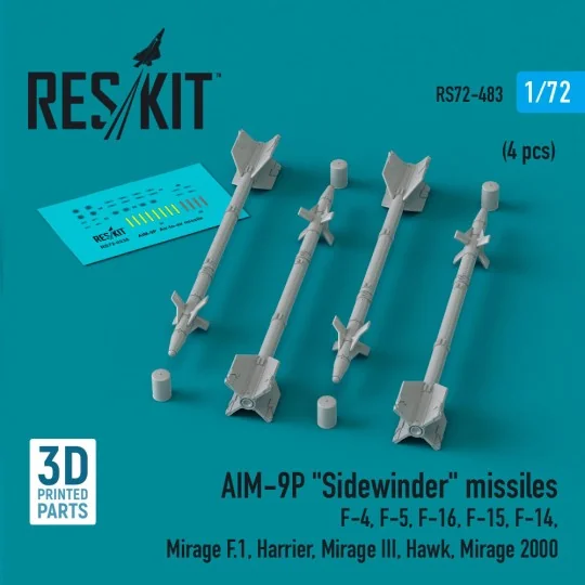 AIM-9P Sidewinder missiles (4 pcs) (F-4, F-5, F-16, F-15, F-14, Mir...