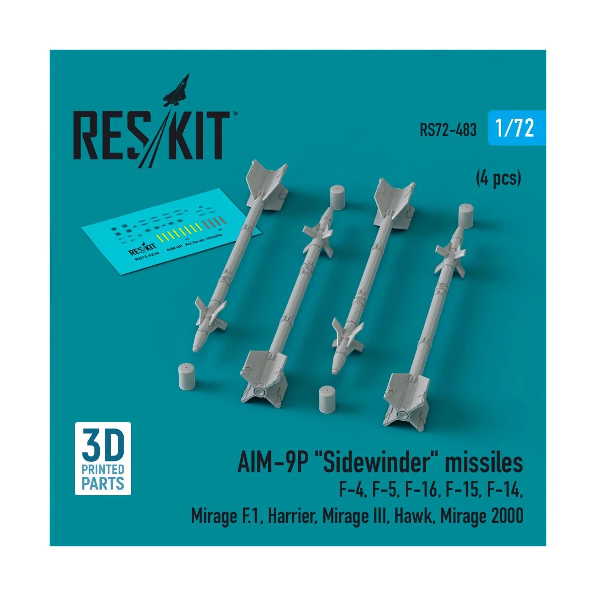 AIM-9P Sidewinder missiles (4 pcs) (F-4, F-5, F-16, F-15, F-14, Mir...