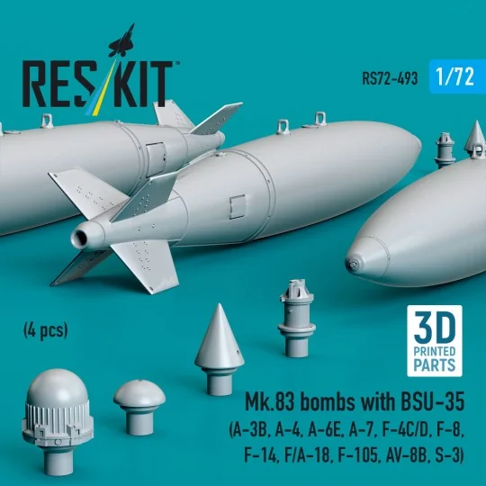 Mk.83 bombs with BSU-35 (4 pcs) (A-3B, A-4, A-6E, A-7, F-4C/D, F-8,...