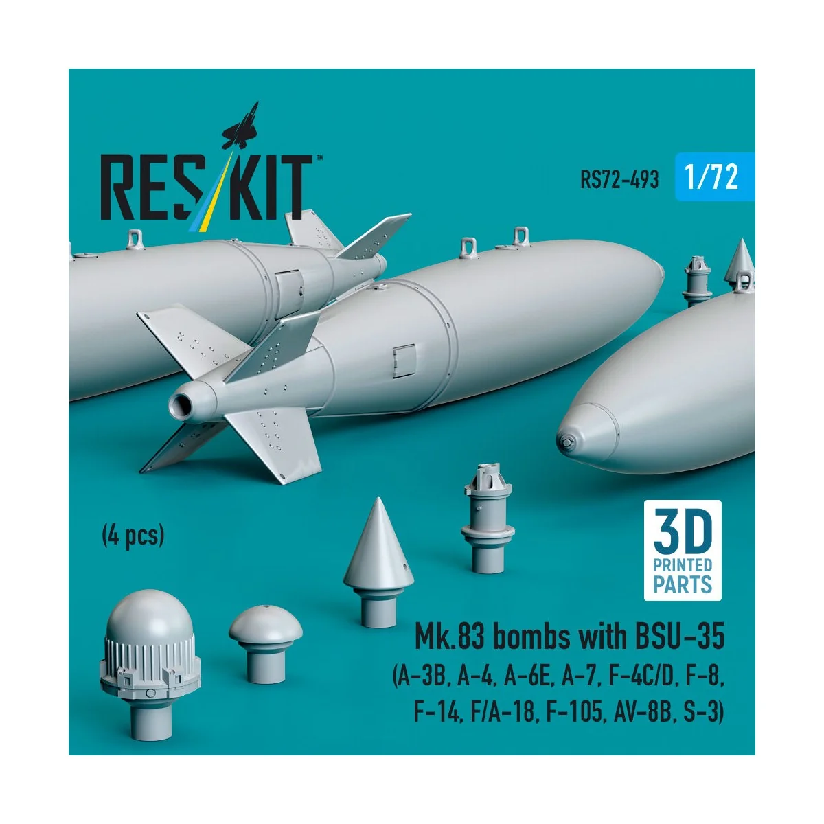 Mk.83 bombs with BSU-35 (4 pcs) (A-3B, A-4, A-6E, A-7, F-4C/D, F-8,...