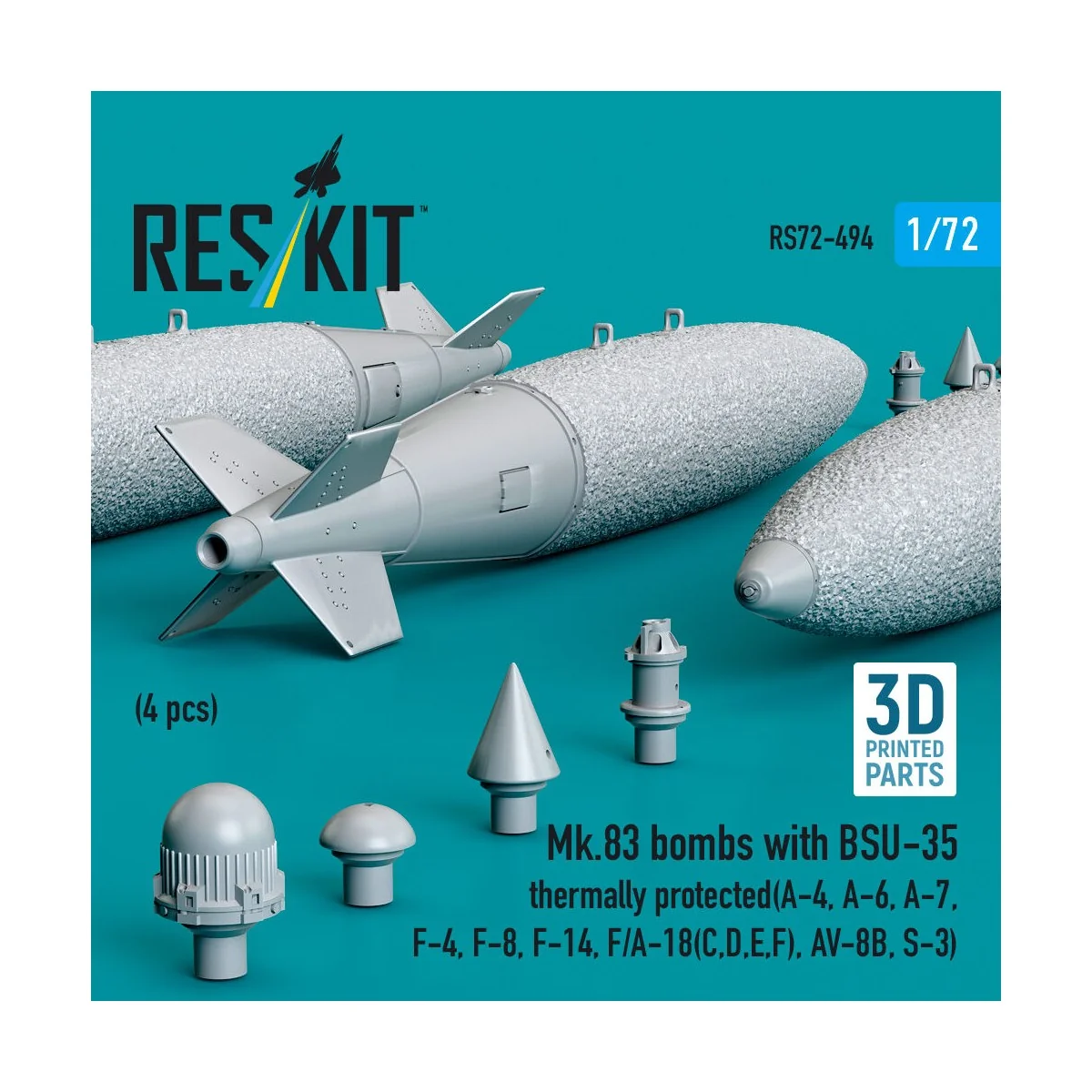 Mk.83 bombs with BSU-35 thermally protected (4 pcs) (A-4, A-6, A-7,...