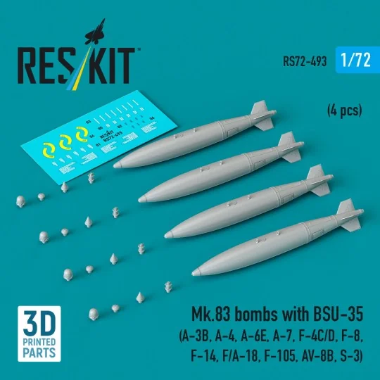 Mk.83 bombs with BSU-35 (4 pcs) (A-3B, A-4, A-6E, A-7, F-4C/D, F-8,...