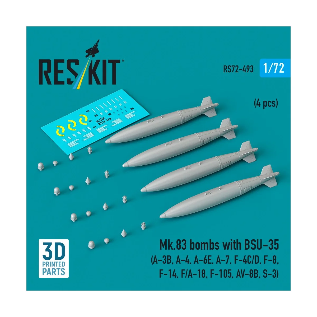 Mk.83 bombs with BSU-35 (4 pcs) (A-3B, A-4, A-6E, A-7, F-4C/D, F-8,...
