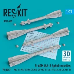 R-60? (AA-8 Aphid) missiles (4 pcs) (MiG-21, MiG-23, MiG-25, MiG-29...