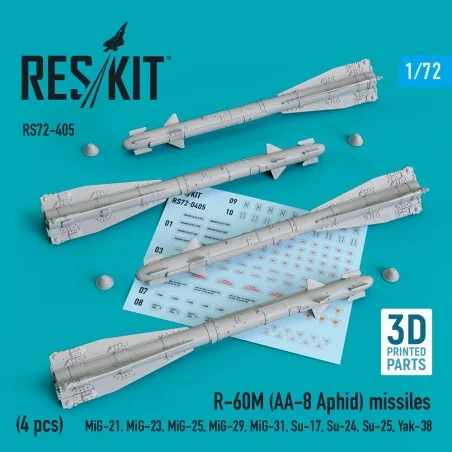 R-60? (AA-8 Aphid) missiles (4 pcs) (MiG-21, MiG-23, MiG-25, MiG-29...