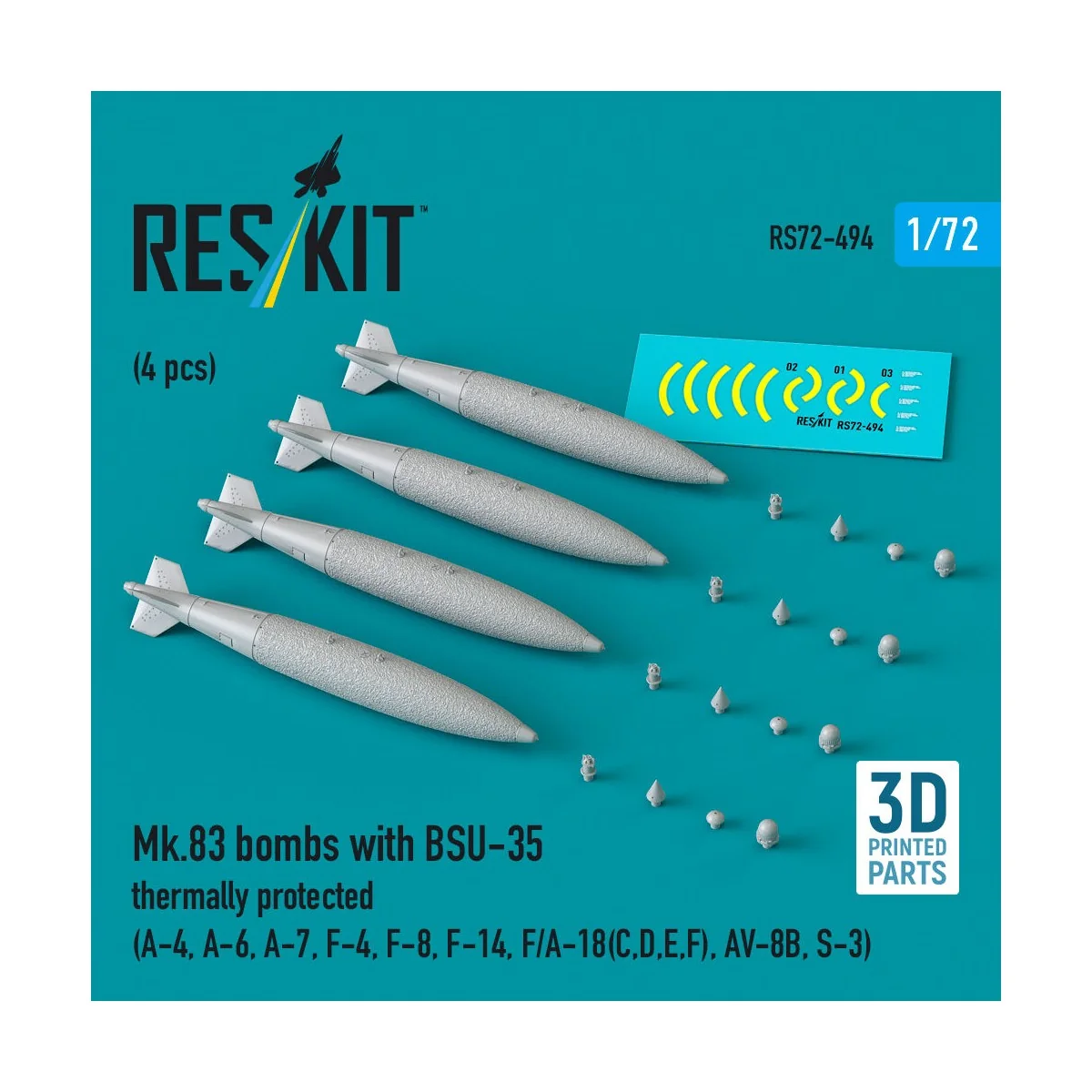 Mk.83 bombs with BSU-35 thermally protected (4 pcs) (A-4, A-6, A-7,...