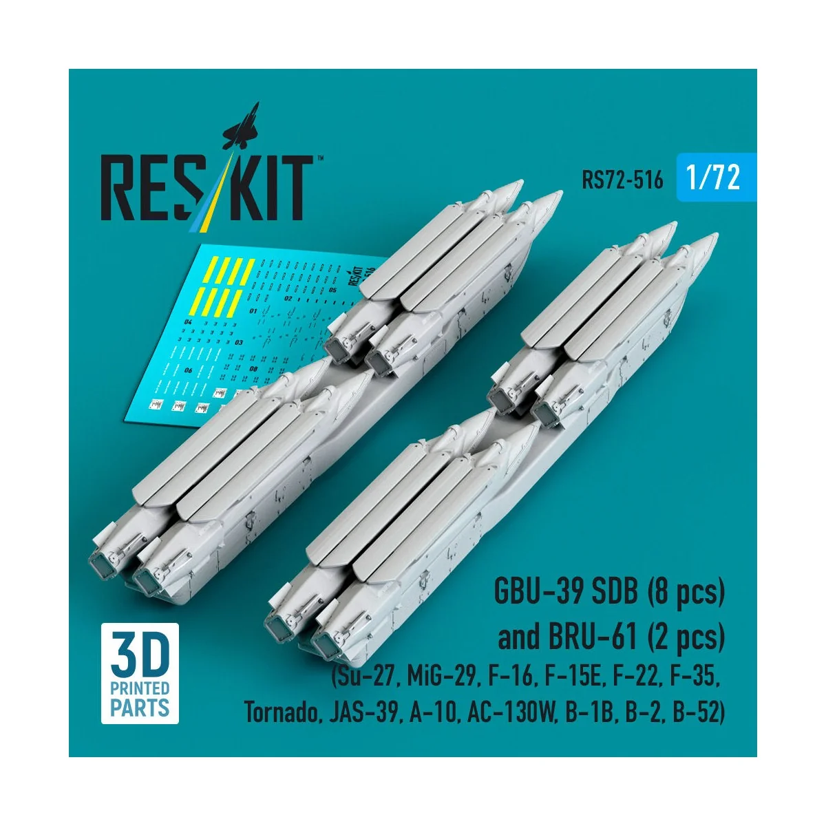 GBU-39 SDB (8 pcs) and BRU-61 (2 pcs) (Su-27, MiG-29, F-16, F-15E, ...