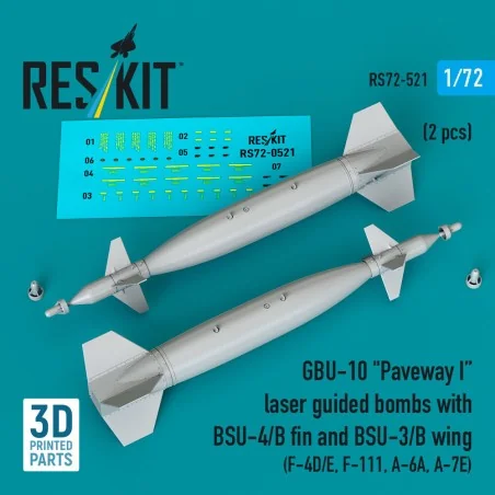 GBU-10 Paveway I laser guided bombs with BSU-4/B fin and BSU-3/B wi...