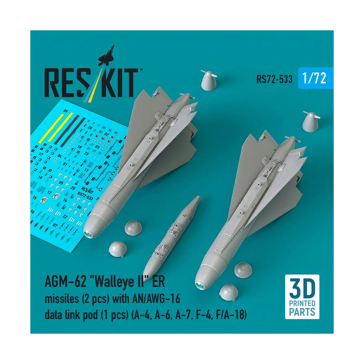 AGM-62 Walleye II ER missiles (2 pcs) with AN/AWG-16 data link pod ...