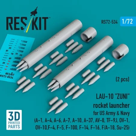 LAU-10 ZUNI rocket launcher for US Army & Navy (2 pcs) (A-1, A-4, A...