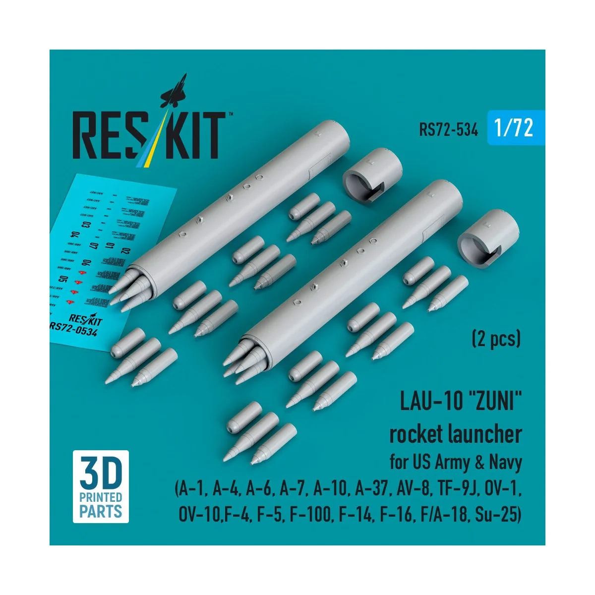 LAU-10 ZUNI rocket launcher for US Army & Navy (2 pcs) (A-1, A-4, A...