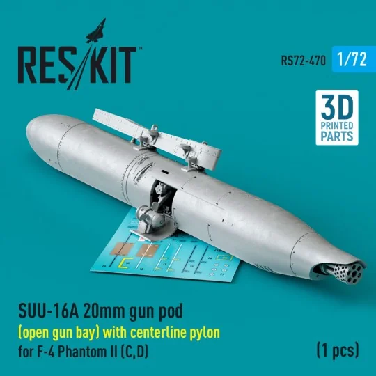 SUU-16A 20mm gun pod (open gun bay) with centerline pylon for F-4 P...