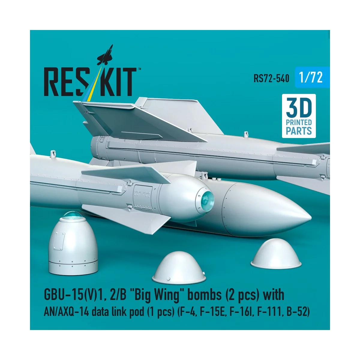 GBU-15(V)1, 2/B Big Wing bombs (2 pcs) with AN/AXQ-14 data link pod...