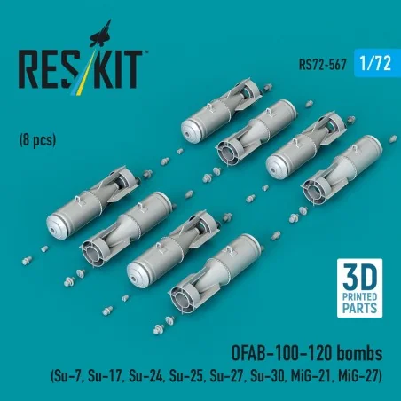 OFAB-100-120 bombs (8 pcs) (Su-7, Su-17, Su-24, Su-25, Su-27, Su-30...