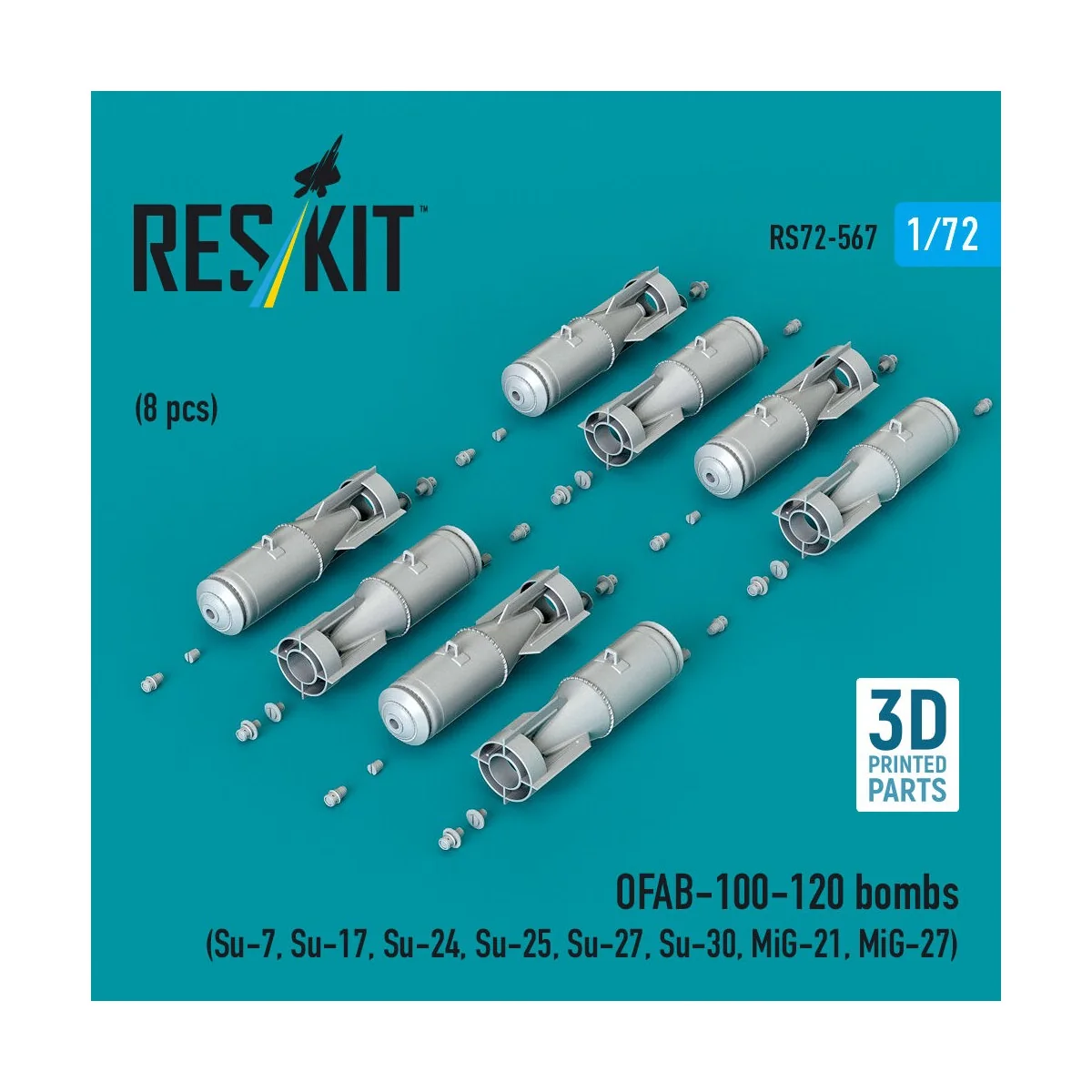 OFAB-100-120 bombs (8 pcs) (Su-7, Su-17, Su-24, Su-25, Su-27, Su-30...