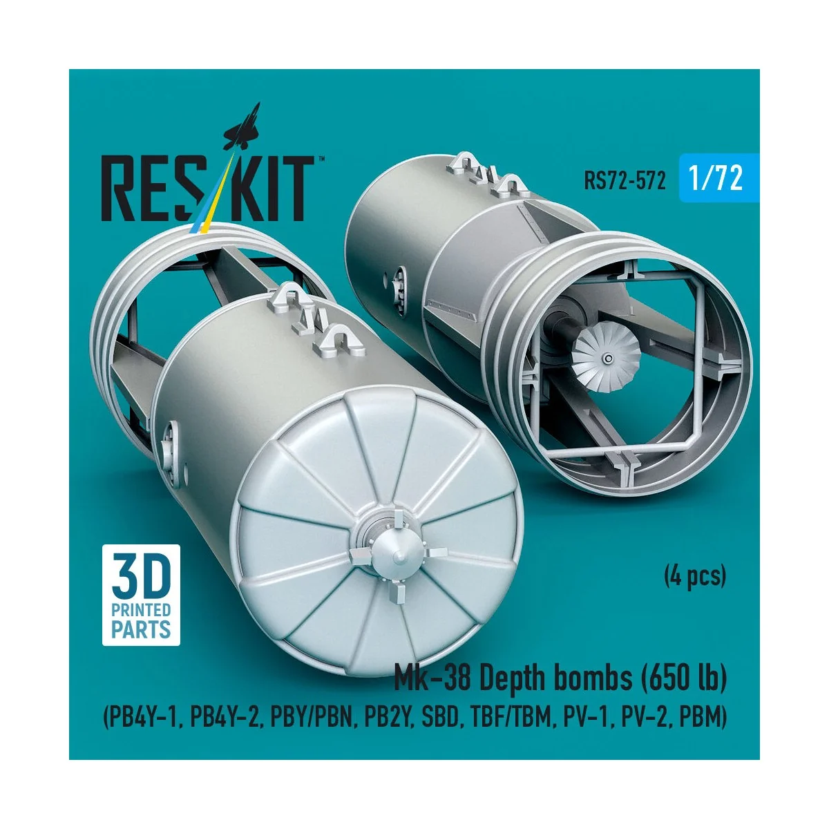 Mk-38 Depth bombs (650 lb) (4 pcs) (PB4Y-1, PB4Y-2, PBY/PBN, PB2Y, ...