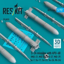 S-24 missiles with APU-68 (4 pcs) (MiG-21, MiG-23, MiG-27, MiG-29, ...