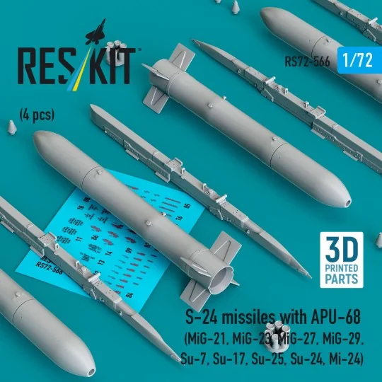 S-24 missiles with APU-68 (4 pcs) (MiG-21, MiG-23, MiG-27, MiG-29, ...