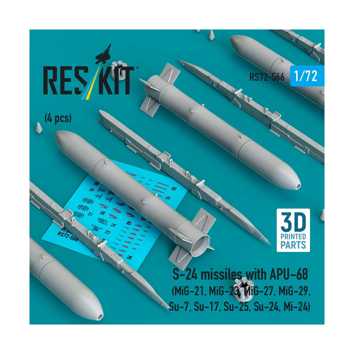 S-24 missiles with APU-68 (4 pcs) (MiG-21, MiG-23, MiG-27, MiG-29, ...