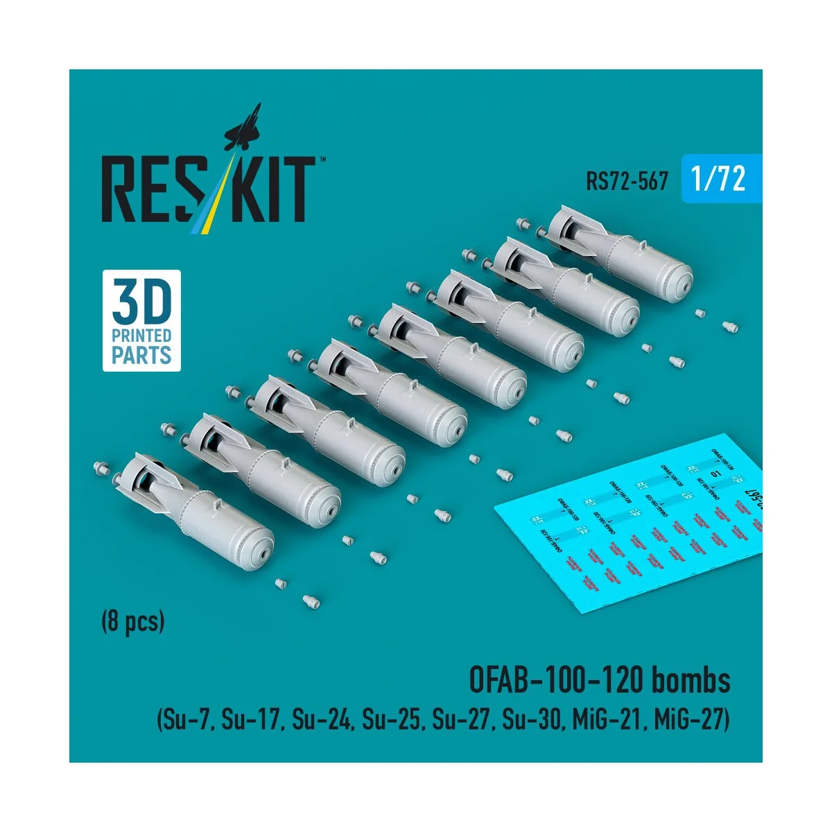OFAB-100-120 bombs (8 pcs) (Su-7, Su-17, Su-24, Su-25, Su-27, Su-30...