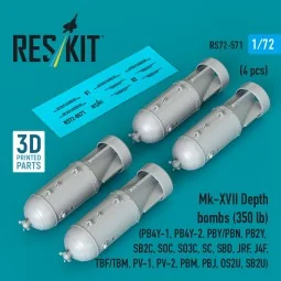 Mk-XVII Depth bombs (350 lb) (4 pcs) (PB4Y-1, PB4Y-2, PBY/PBN, PB2Y... 2