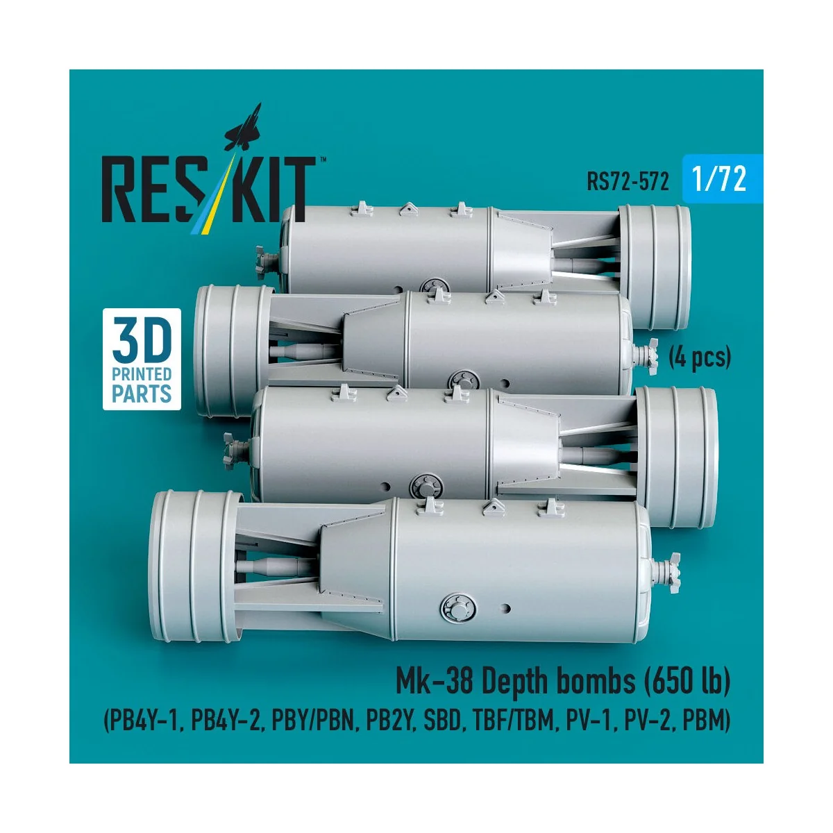 Mk-38 Depth bombs (650 lb) (4 pcs) (PB4Y-1, PB4Y-2, PBY/PBN, PB2Y, ...
