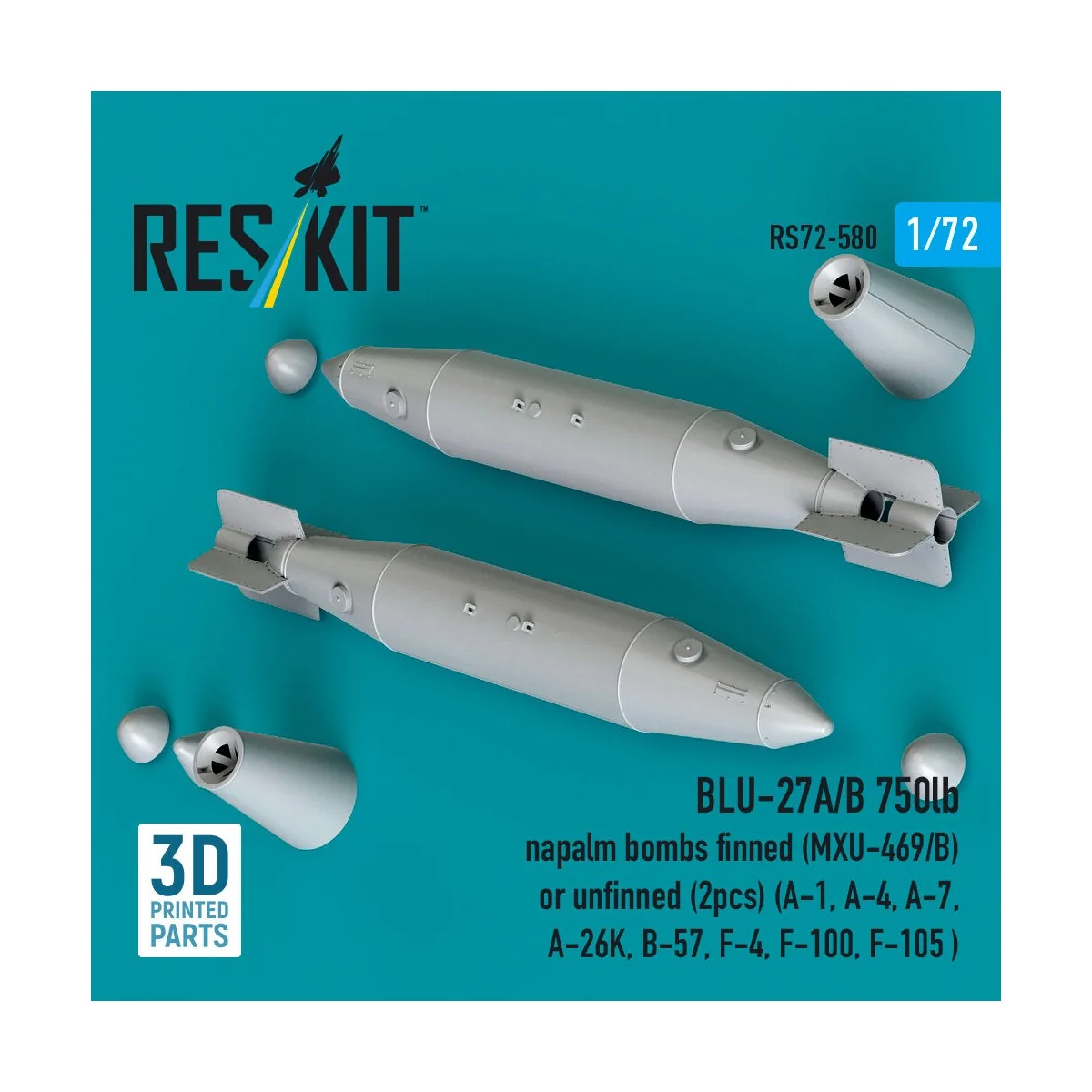 BLU-27A/B 750lb napalm bombs finned (MXU-469/B) or unfinned (2pcs) ...
