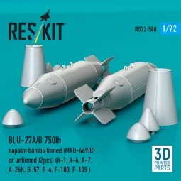 BLU-27A/B 750lb napalm bombs finned (MXU-469/B) or unfinned (2pcs) ... 2