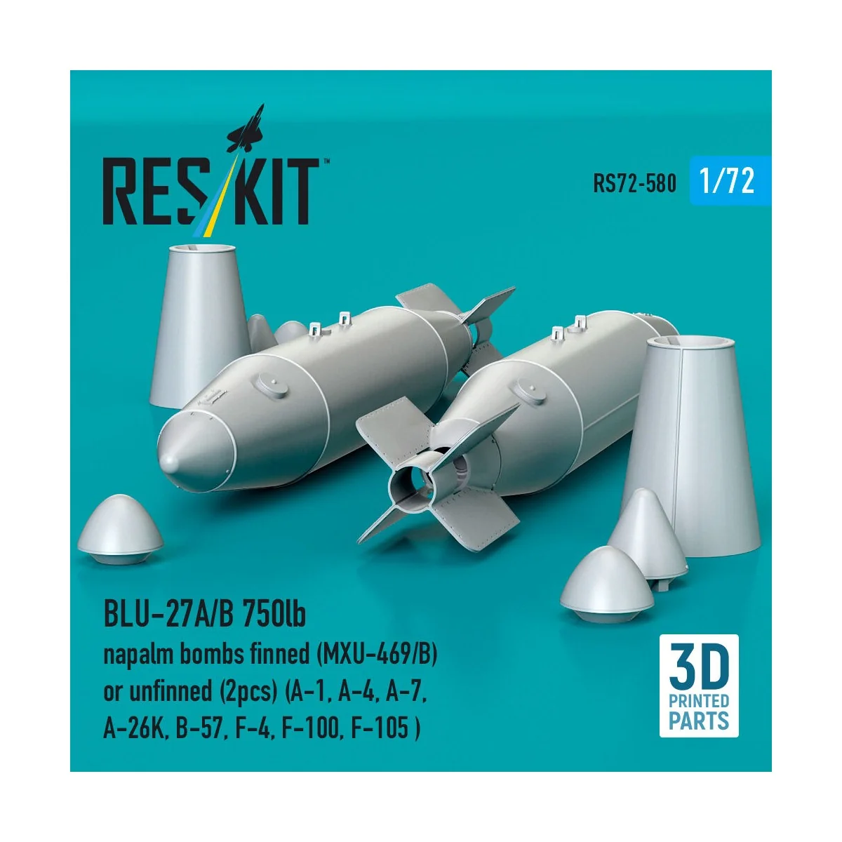 BLU-27A/B 750lb napalm bombs finned (MXU-469/B) or unfinned (2pcs) ...