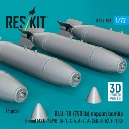 BLU-1B (750lb) napalm bombs finned MXU-469/B (4 pcs) (A-1, A-4, A-7... 2